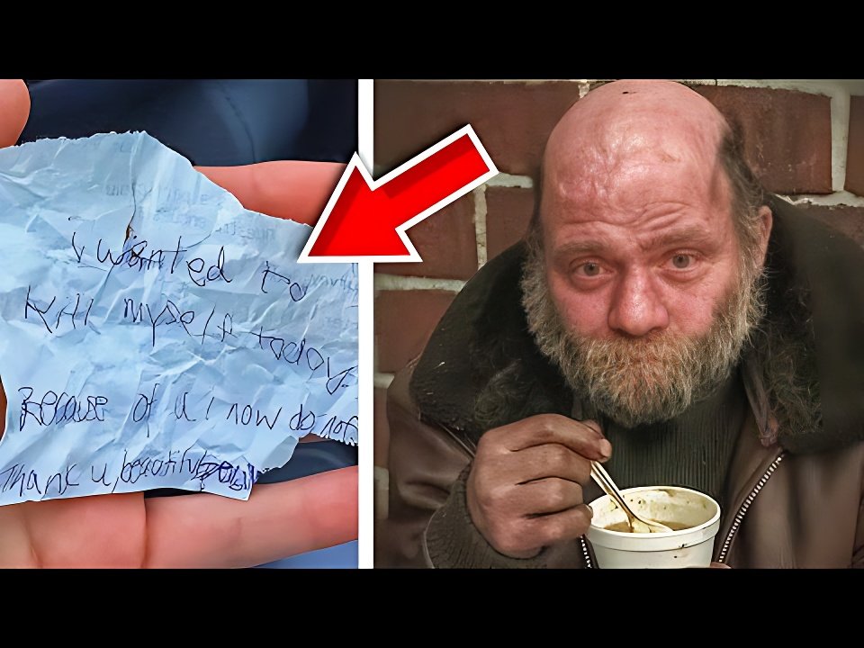 FULL STORY > Girl Buys Meal For Homeless Man, Then He Hands Her Crumpled Note